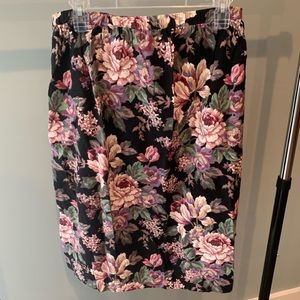 Black & Floral Skirt